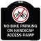 Signmission No Bike Parking on Handicap Access Ramp Heavy-Gauge Aluminum Sign, 18" x 18", BW-1818-23855 A-DES-BW-1818-23855 - alternate 1